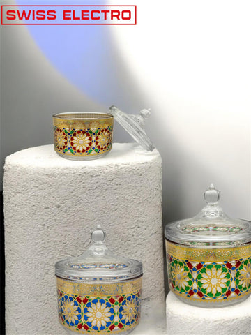 Cloche De Présentation en Verre /Cloche Bougeoir /Pot Cloche / couleurs/ Bonbonnière /Bonbonnière  mosaïque / Zellige / zelija/ zalija