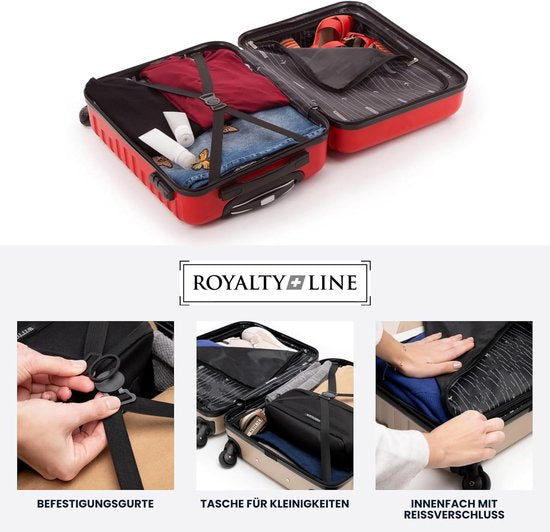 Set de valises de voyage  - 3 pièces - S/ M / L - Ensemble de valises de Luxe - 360° Spinners - Valise de voyage à Roues - Valises de voyage - Bagage à main - 36/67/98 litres - gris/ silver