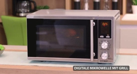 Microgolfoven Met Grill Funcie - Microwave Vrijstaand - 20 Liter Microgolf - 900W - Microgolfovens Met 10 Kookprogramma's - Digitaal - RVS/ micro ondes