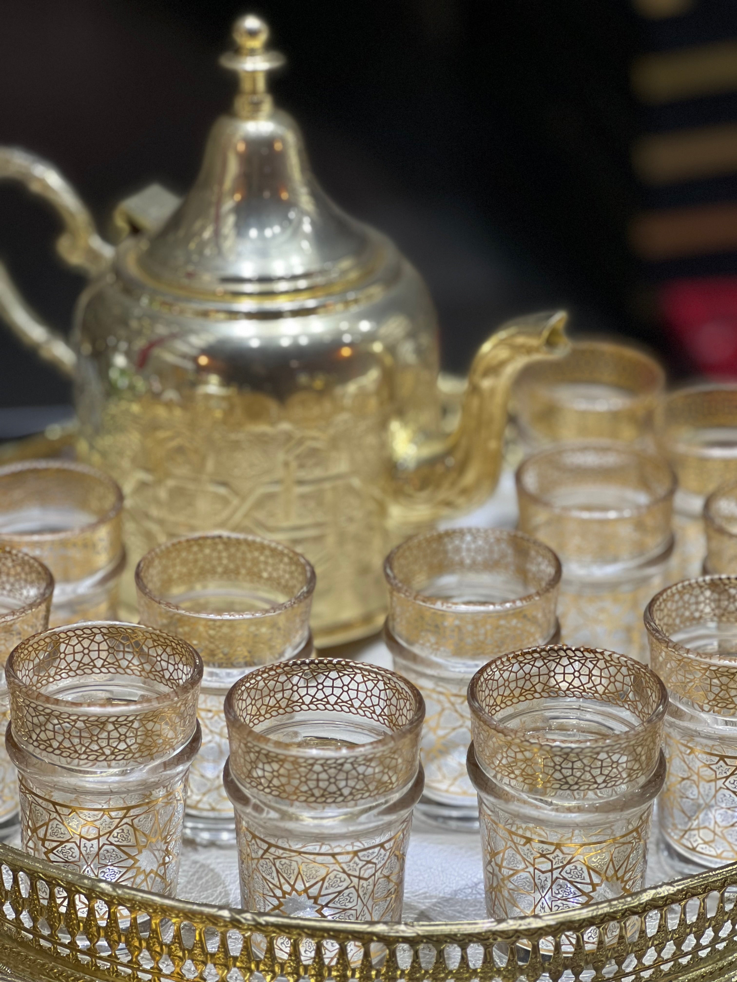 Verres à thé zelija doré/ tea Glass Maroc