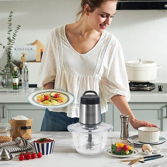 🔪 Hachoir Multifonctionnel Électrique – 300 W – Bol 1,2 L glass / bols en verre