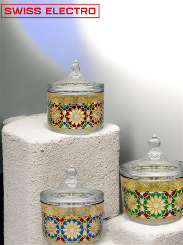 Cloche De Présentation en Verre /Cloche Bougeoir /Pot Cloche / couleurs/ Bonbonnière /Bonbonnière  mosaïque / Zellige / zelija/ zalija