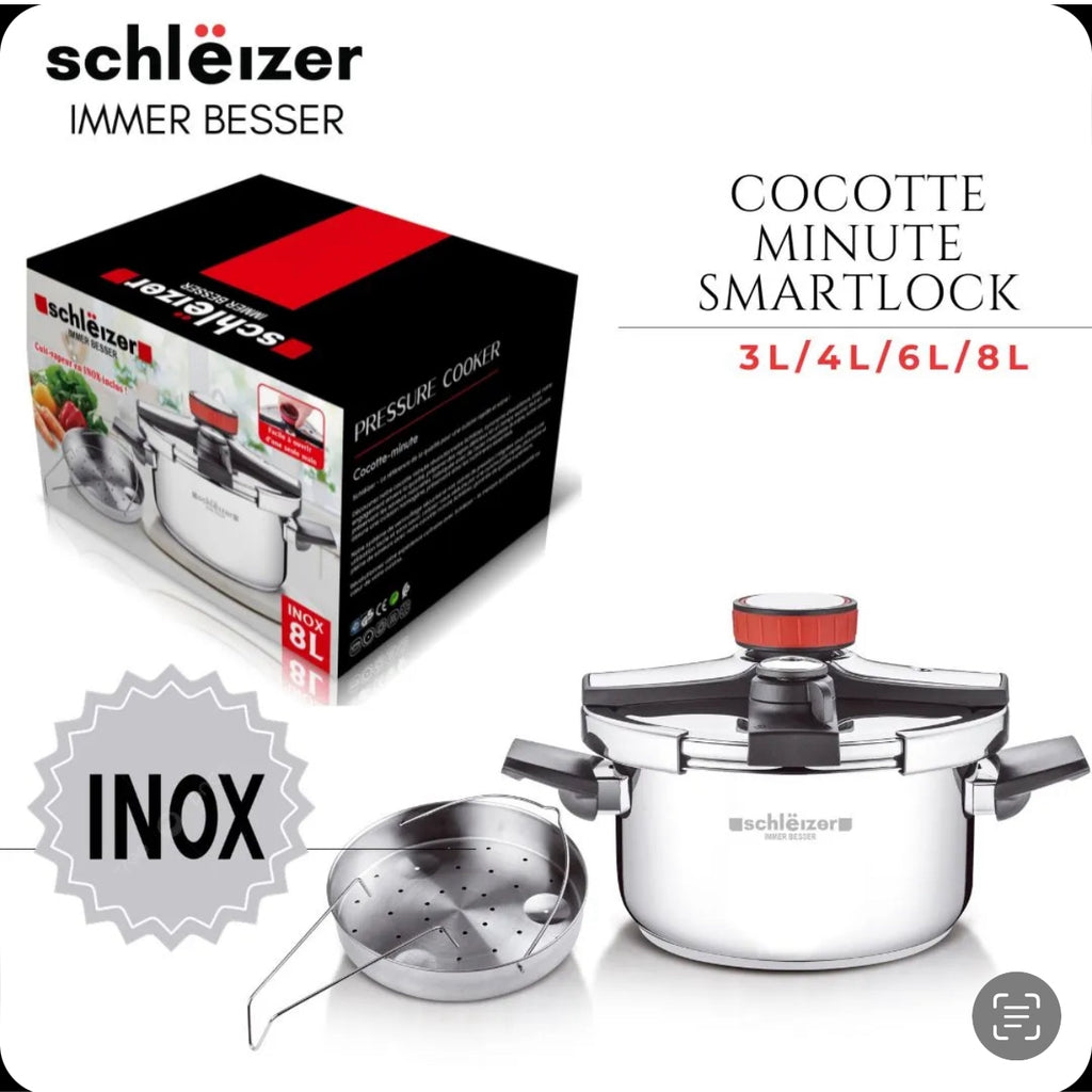 Autocuiseur Induction - 3 L / 4 L 6L /8 LLitres - Tous Feux de Chaleur - Autocuiseur - Cuisson Instantanée - Poignée Ergonomique - Inox