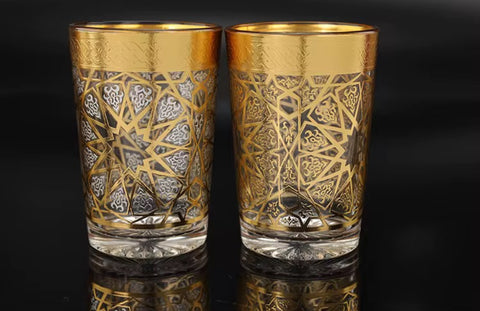 Set de 12 verres à thé ZELIJA – doré grand format