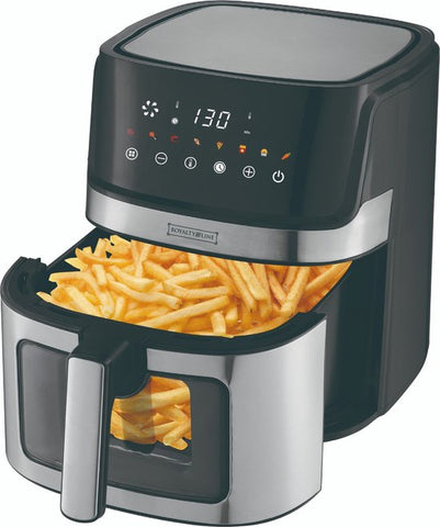 Airfryer XXL - 6.5 Liter Heteluchtfriteuse XL - 1700W - Digitaal Airfryers Met Kijkvenster - 8 Voorgeprogrammeerde Programma's - Zwart / RVS