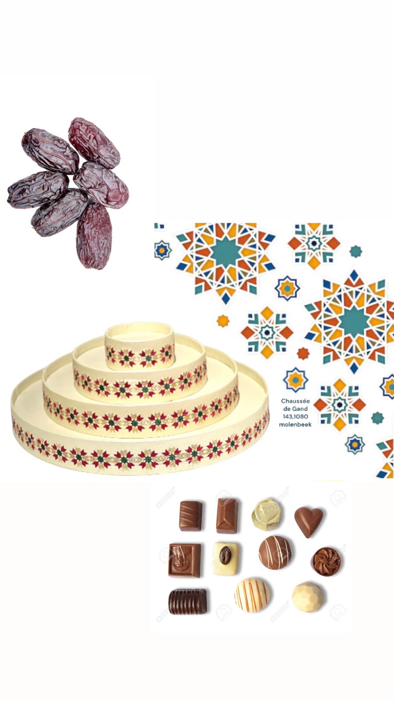 Présentoir de dattes 4 étages
/Plateau pour chocolat,dattes, gâteaux marocains/ support dattes/ dadelsweergave van 4 verdiepingen
/Dienblad voor chocolade, dadels, Marokkaans gebak/dadel dienblad/tray for chocolate