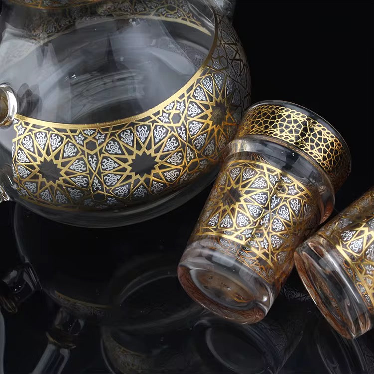 Verres à thé zelija doré/ tea Glass Maroc