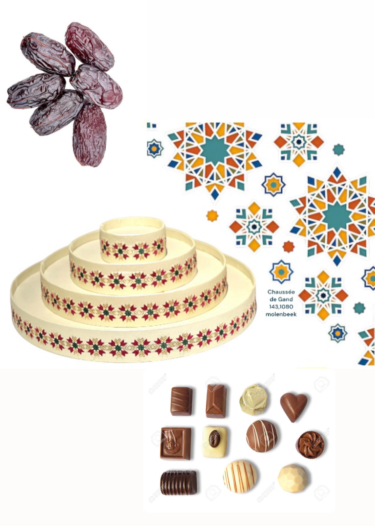 Présentoir de dattes 4 étages
/Plateau pour chocolat,dattes, gâteaux marocains/ support dattes/ dadelsweergave van 4 verdiepingen
/Dienblad voor chocolade, dadels, Marokkaans gebak/dadel dienblad/tray for chocolate