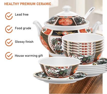 Soupière en céramique taoues /Tawes / Taues Rouge