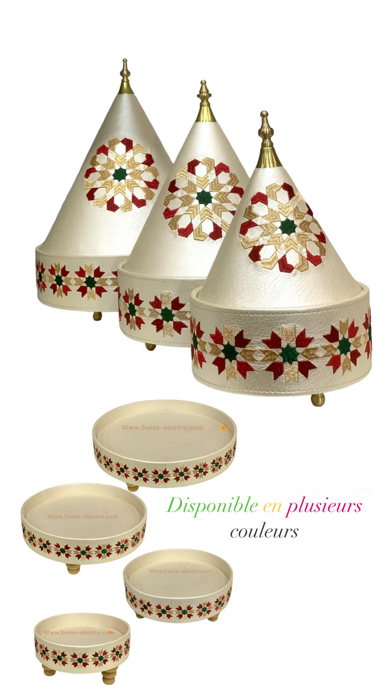 Plateau Mida tefour / tifour / tabla / blanc couleur zelija