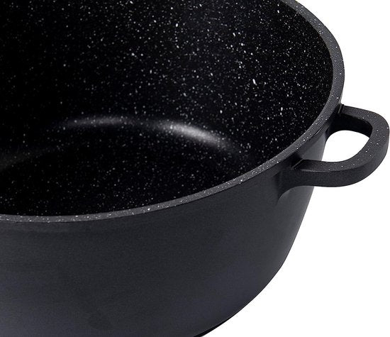 Faitout / casserole /Marmite/Braadpan Inductie - Ø 44 cm / 22 Liter Soeppan Inductie XL - Groot Kookpan - Oven Bestendig - Antiaanbaklaag - Zwart