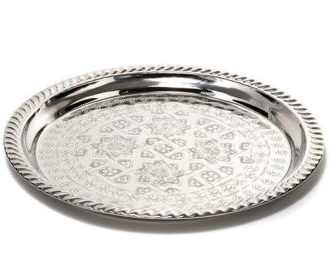 Moroccan round copper serving tray