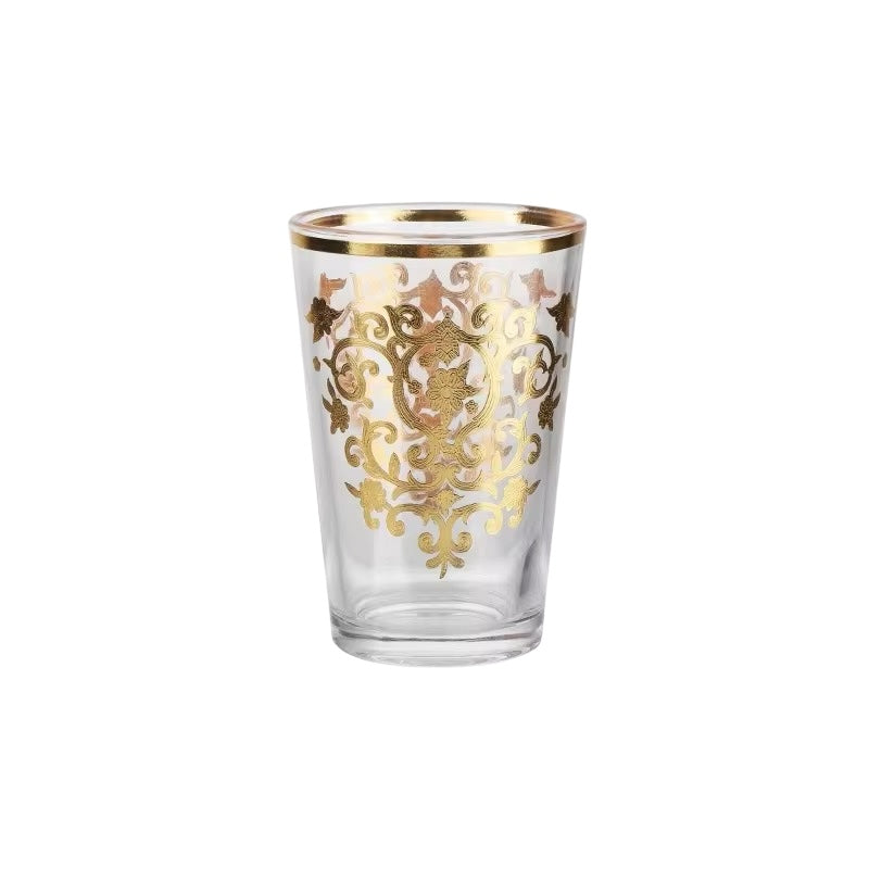 Théière & Verres à thé (12 pcs) Motifs dorés