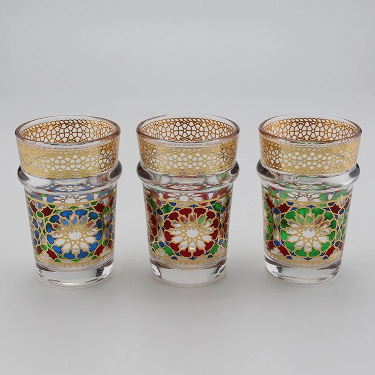 Ensemble 12 verres à  thé Marocain zelija couleur