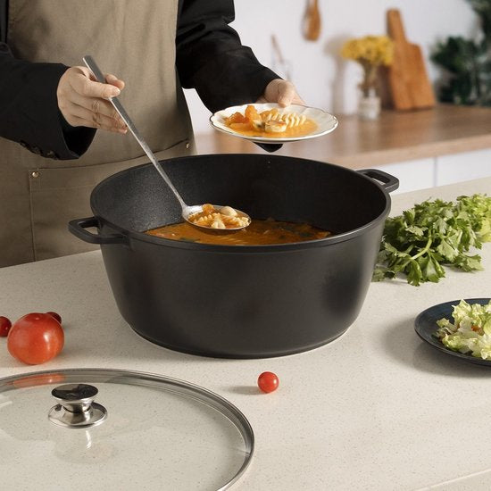 Faitout / casserole /Marmite/Braadpan Inductie - Ø 44 cm / 22 Liter Soeppan Inductie XL - Groot Kookpan - Oven Bestendig - Antiaanbaklaag - Zwart