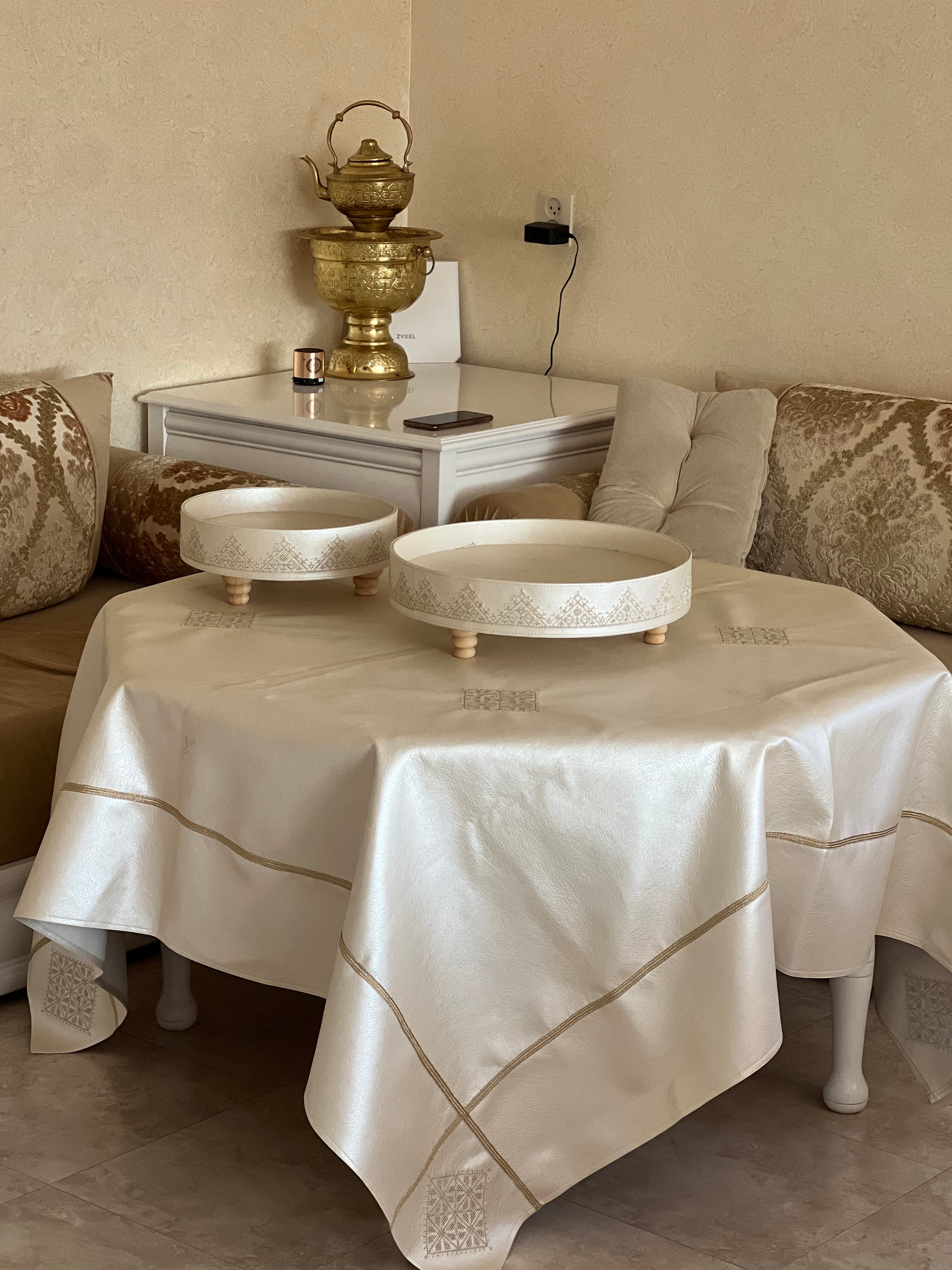 Nappe de table marocaine Fasi doré