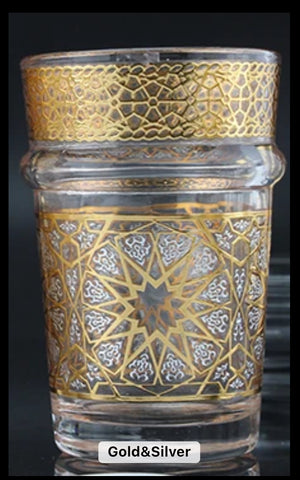 Ensemble 12 verres a thé Marocain zelija doré