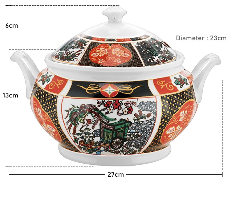 Soupière en céramique taoues /Tawes / Taues Rouge