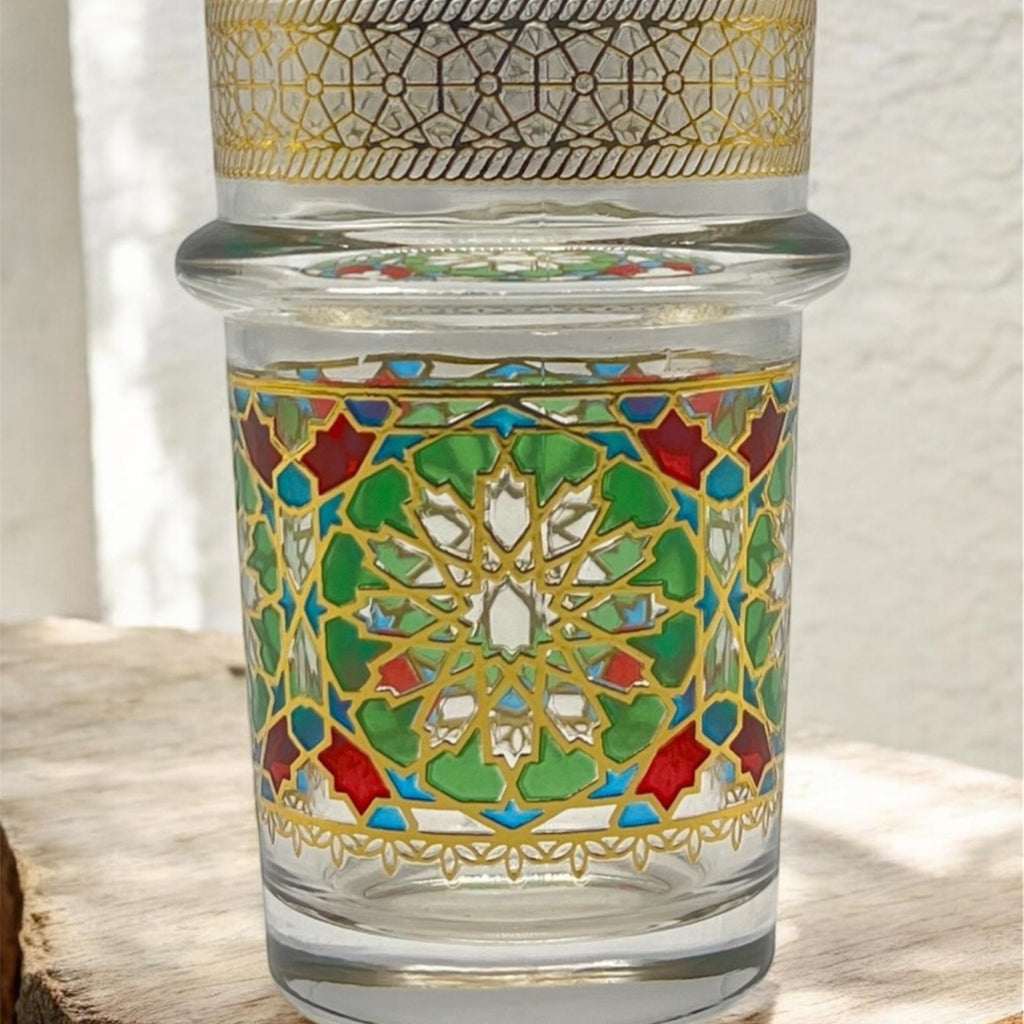 Ensemble 12 verres à  thé Marocain zelija couleur / mosaïque
