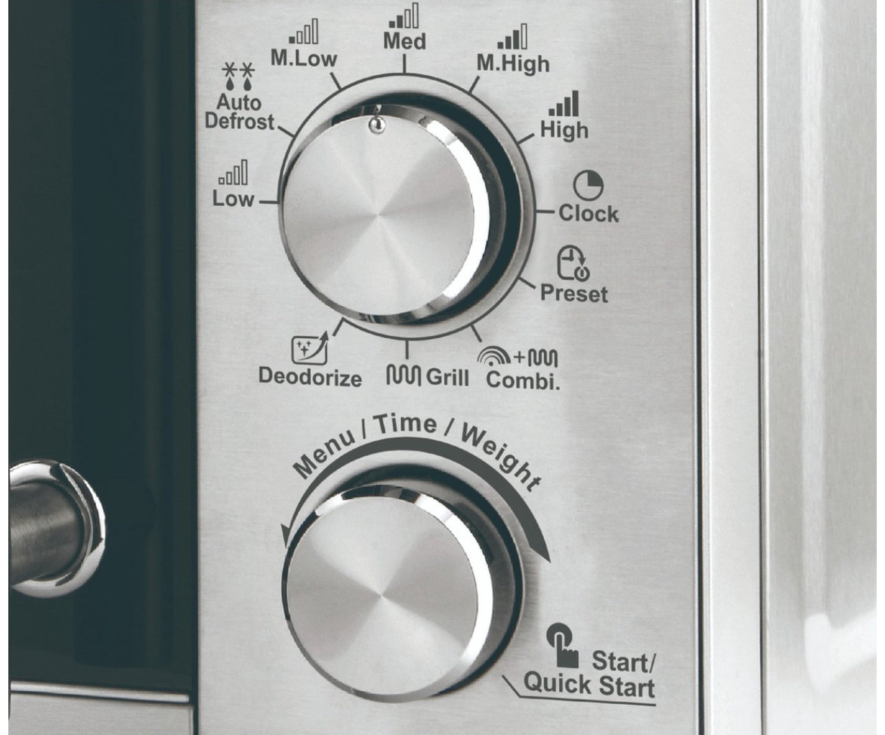 Microgolfoven Met Grill Funcie - Microwave Vrijstaand - 20 Liter Microgolf - 900W - Microgolfovens Met 10 Kookprogramma's - Digitaal - RVS/ micro ondes