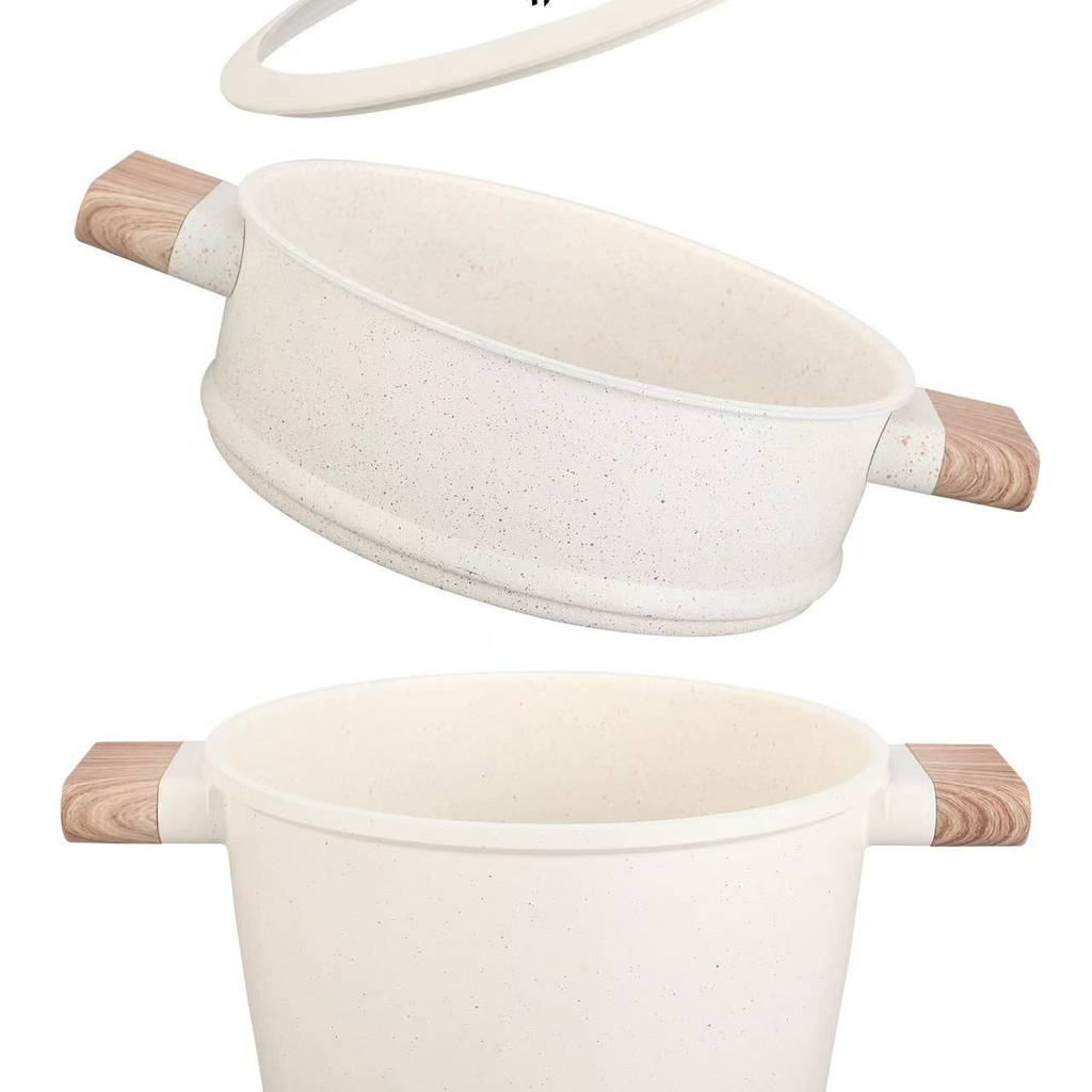Pan 3 en 1 6,5 L - Induction et tous feux - Fonte d'aluminium - Cuiseur vapeur pour riz et légumes - Avec passoire et couvercle en verre - Compatible lave-vaisselle - Zwart