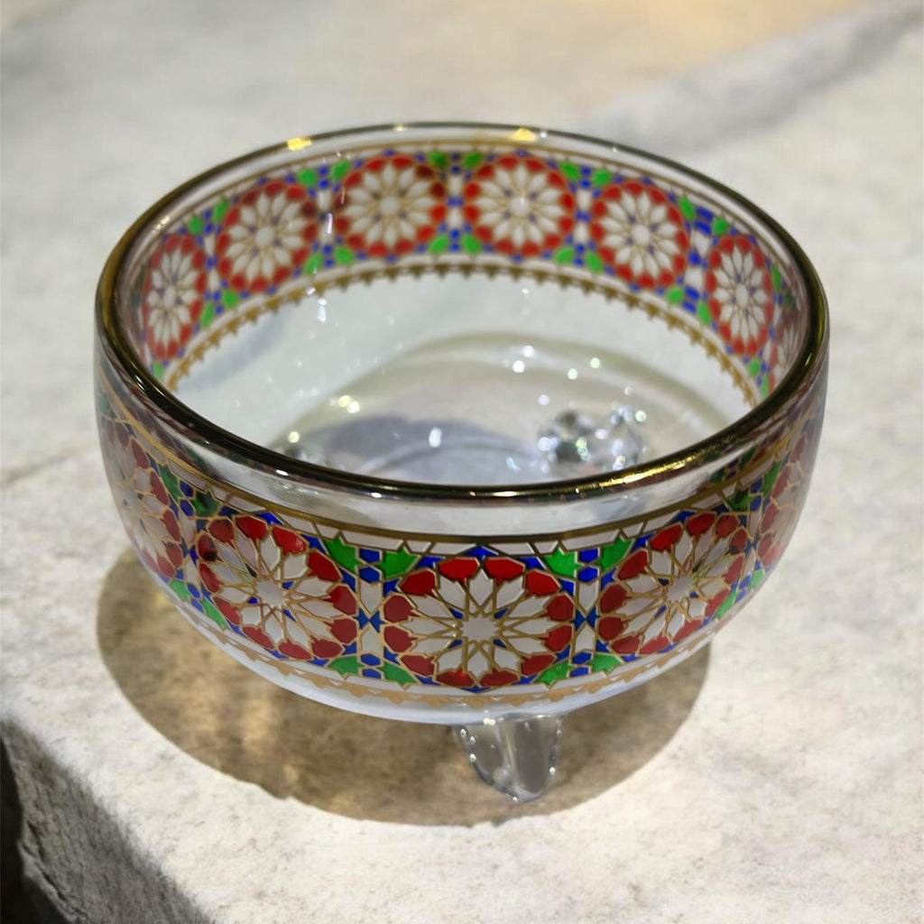 Service à Punch / Soupière / Saladier en Verre Zelija – 7 Pièces Doré
