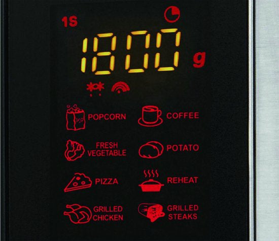 Microgolfoven Met Grill Funcie - Microwave Vrijstaand - 20 Liter Microgolf - 900W - Microgolfovens Met 10 Kookprogramma's - Digitaal - RVS/ micro ondes