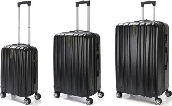 Set de valises de voyage  - 3 pièces - S/ M / L - Ensemble de valises de Luxe - 360° Spinners - Valise de voyage à Roues - Valises de voyage - Bagage à main - 36/67/98 litres - Zwart/ noir