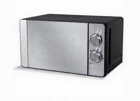 Magnetron 20L – 700W – RVS & Spiegelglas – 6 Standen – Ontdooifunctie – Compacte Vrijstaande Microgolfoven / Four à micro-ondes – Acier inoxydable et verre miroir – 6 programmes – Fonction décongélation – Four à micro-ondes compact à poser libre