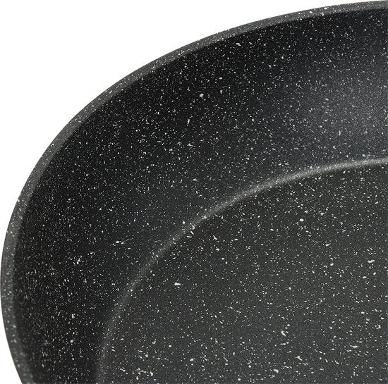 Royalty Line RL-BDF24-M : 24 cm Pan de cuisson revêtue de marbre avec couvercle en verre