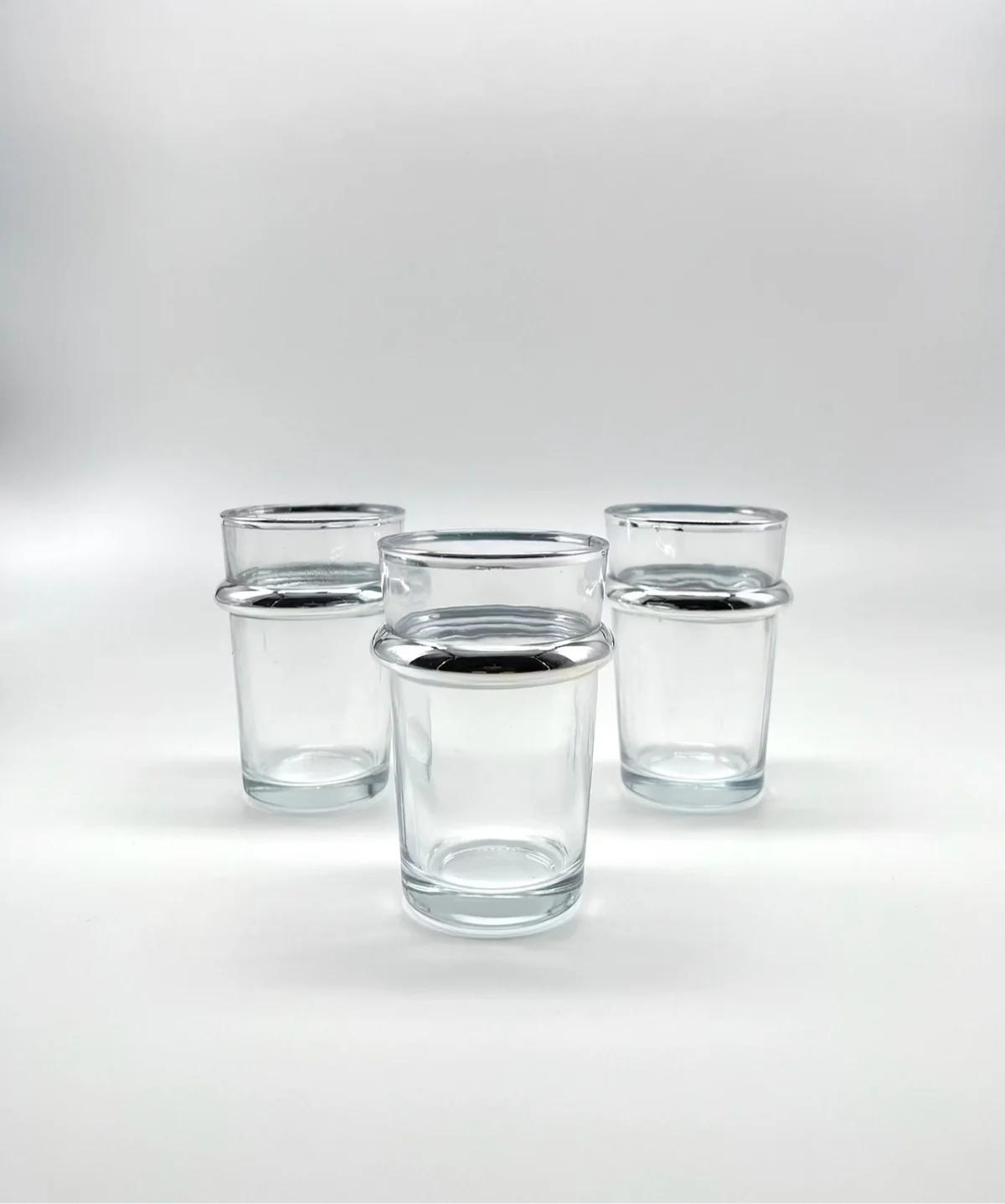 Set de 12 verres à thé – Bordure grise