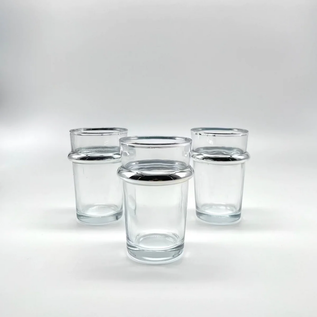 Set de 12 verres à thé – Bordure grise