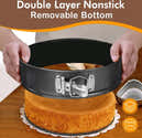 Lot De 3 Moules à Gâteau Carrés Antiadhésifs - Tailles 24 Cm, 26 Cm, 28 Cm - Fond Démontable - Lavable Lave-vaisselle - 6