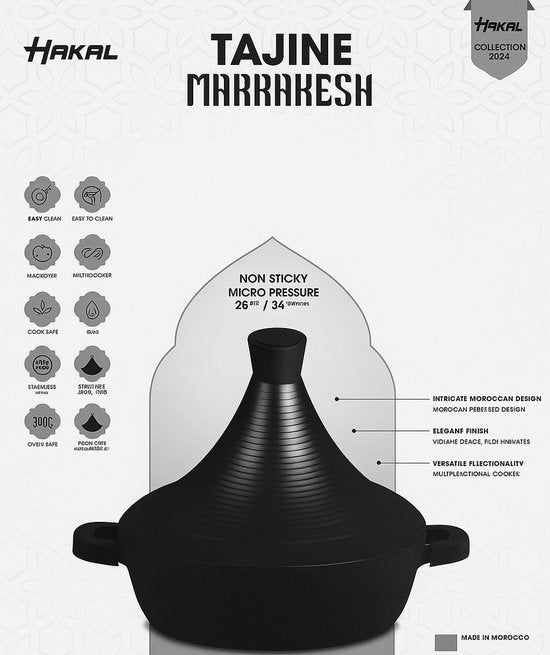 Tajine marocain Marakech 28 cm noir