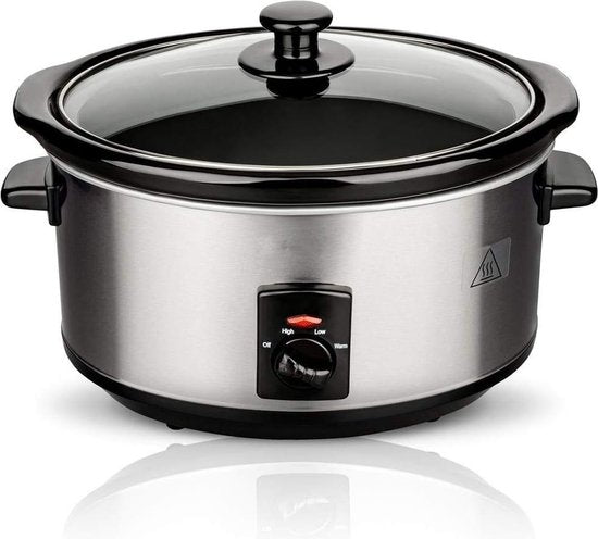 Mijoteuse Royalty Line® SLC1012 - 3,5 Litres - Avec casserole intérieure amovible en céramique - Sans PFAS - 240W - Fonction maintien au chaud - Acier inoxydable