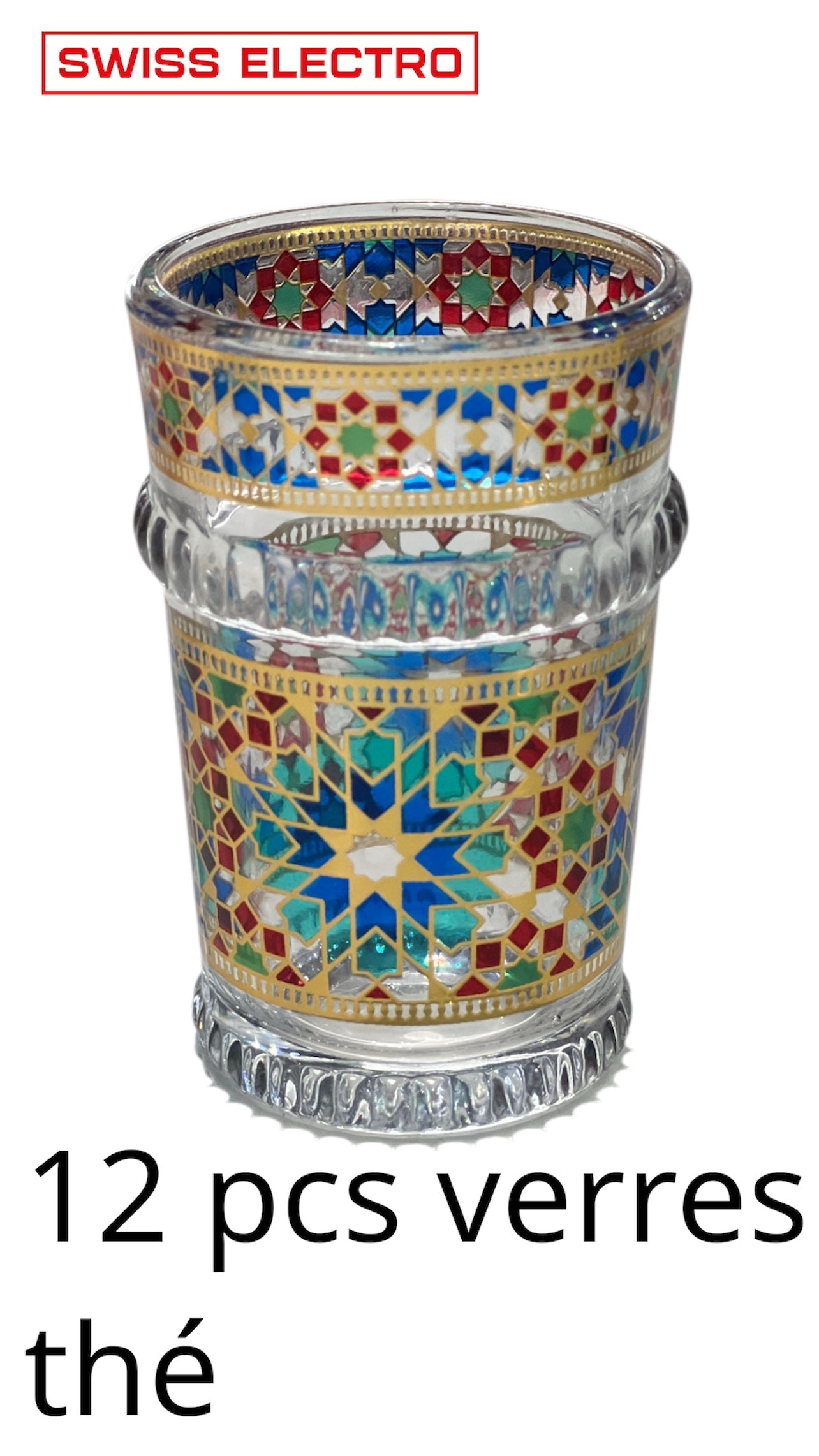 12 pcs verres à thé zelija mix couleur/ new zilija