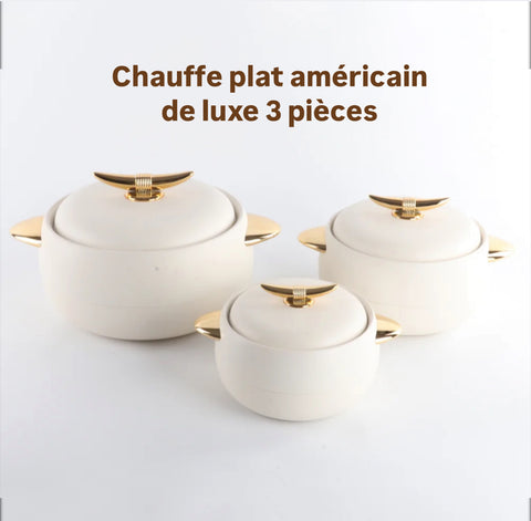 Chauffe plat américain de luxe 3 pièces