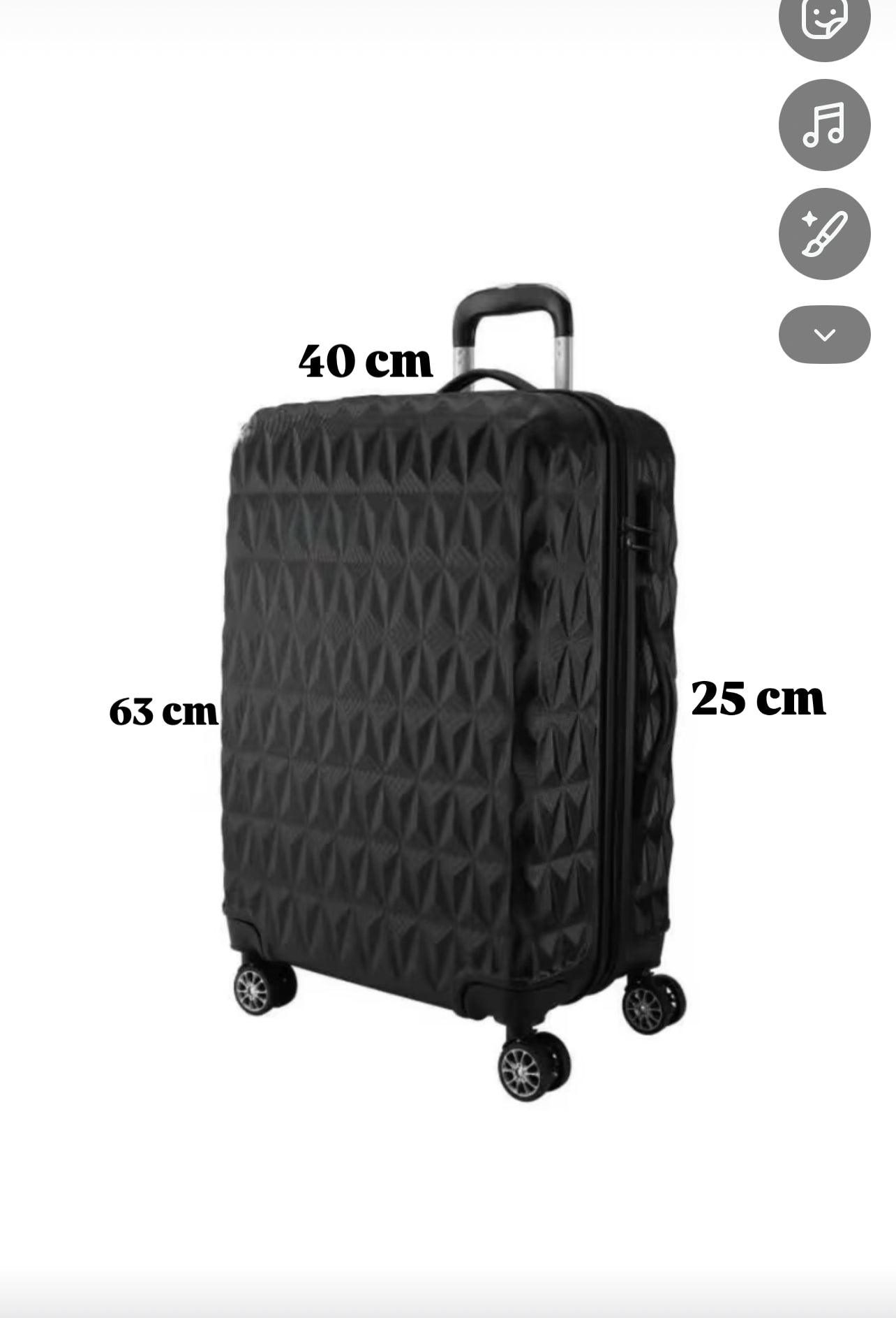 Set de valises de voyage  - 3 pièces - S/ M / L - Ensemble de valises de Luxe - 360° Spinners - Valise de voyage à Roues - Valises de voyage - Bagage à main - 36/67/98 litres - Zwart/ noir