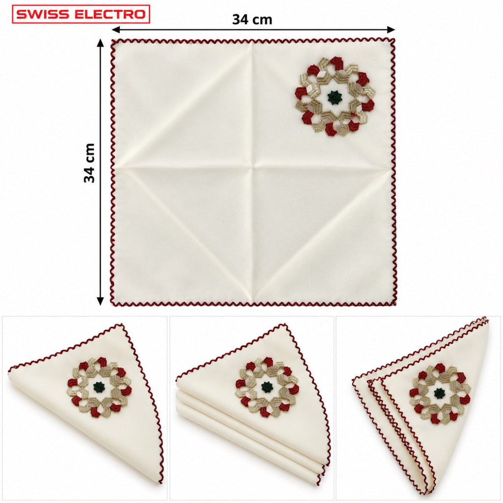 Serviettes de table brodées – Lot de 12 pcs