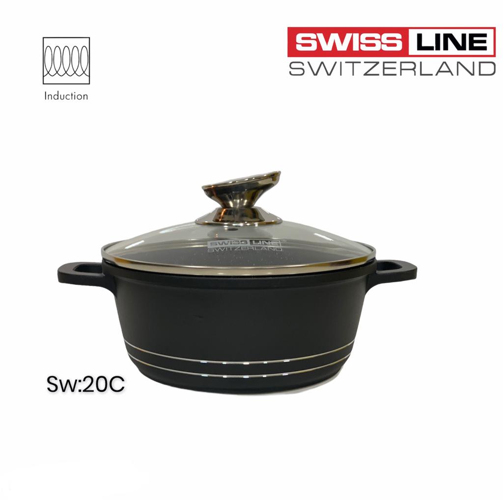 Swiss Line Faitout -  casserole Revêtement Marbre