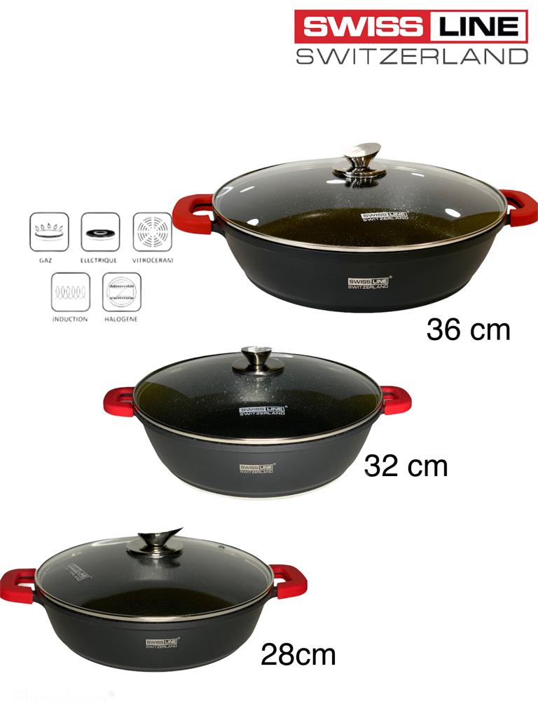 Low saucepan with marble coating / sauté pan