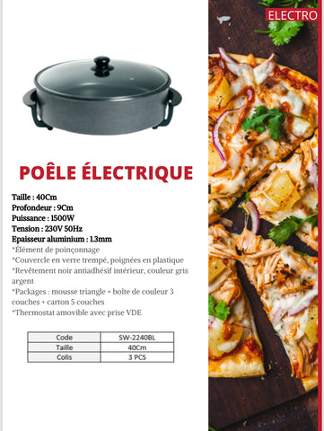 40CM/9cm electric pizza pan
