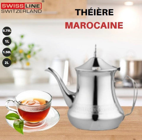 TRADITIONAL silver stainless steel teapot