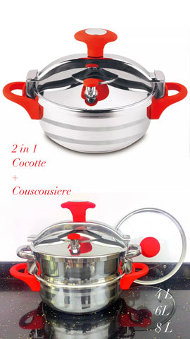 Couscoussier Livoo 12L - Pentola A Vapore In Acciaio Inox, Per Couscous E Verdure, Per Tutti I Fuochi