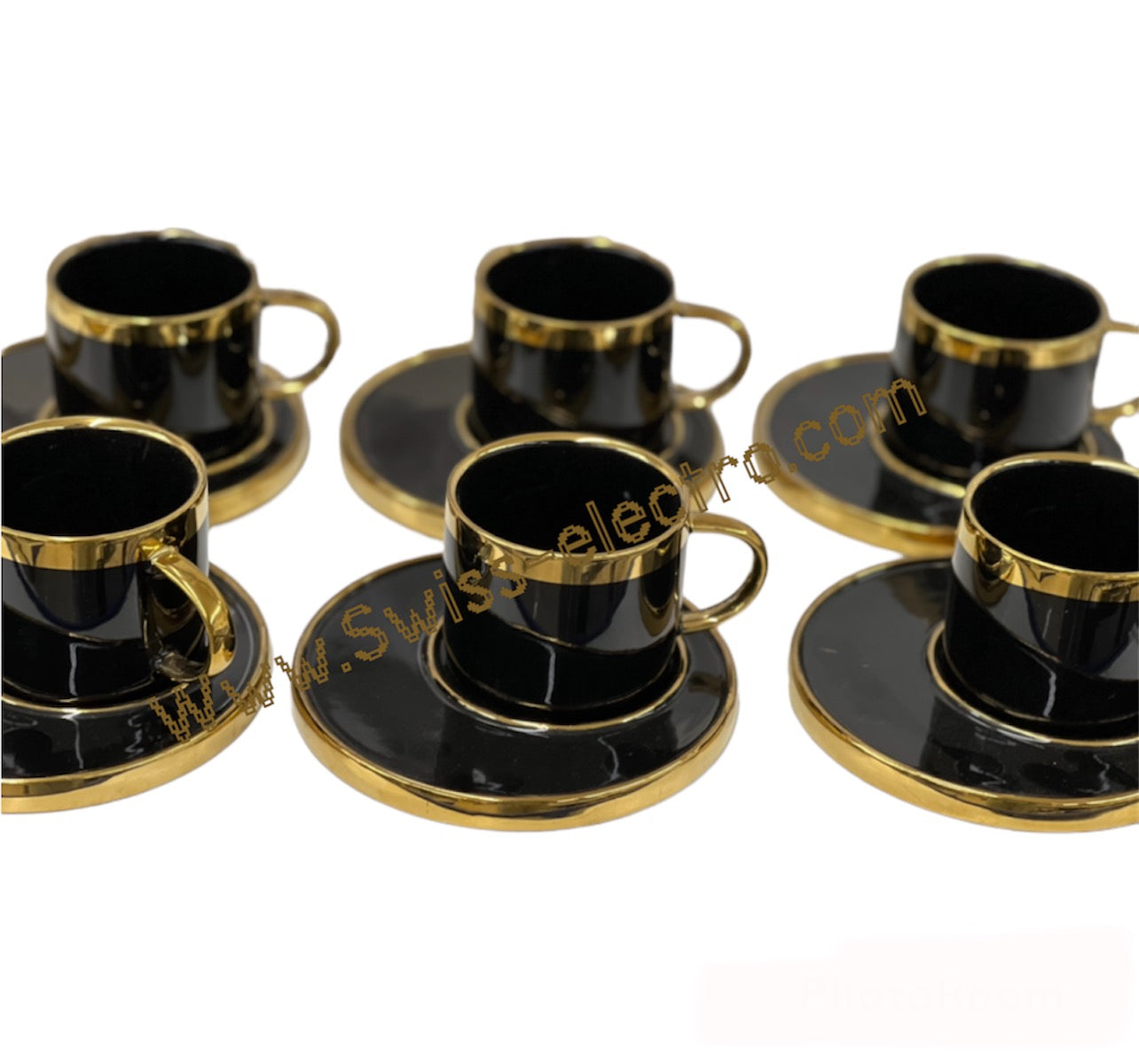 Gold border coffee cups