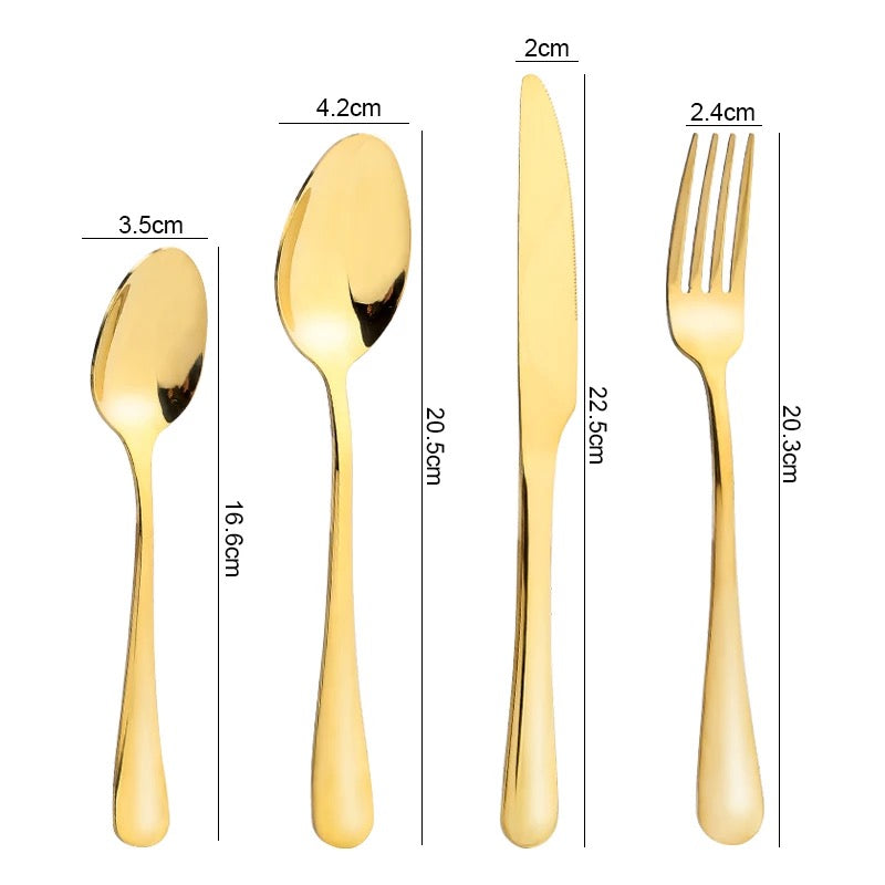 Cutlery set 24 pcs golden / cutlery